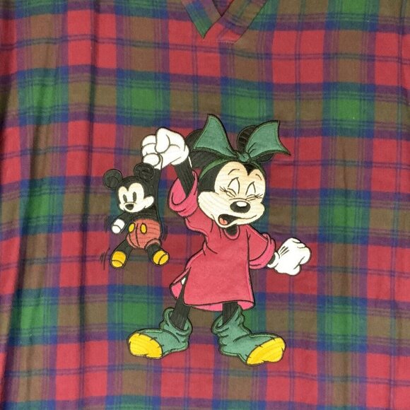 Walt Disney World Sleep Shirt Nightgown Sleepy Minnie Plaid One Size Fits All - Picture 3 of 7